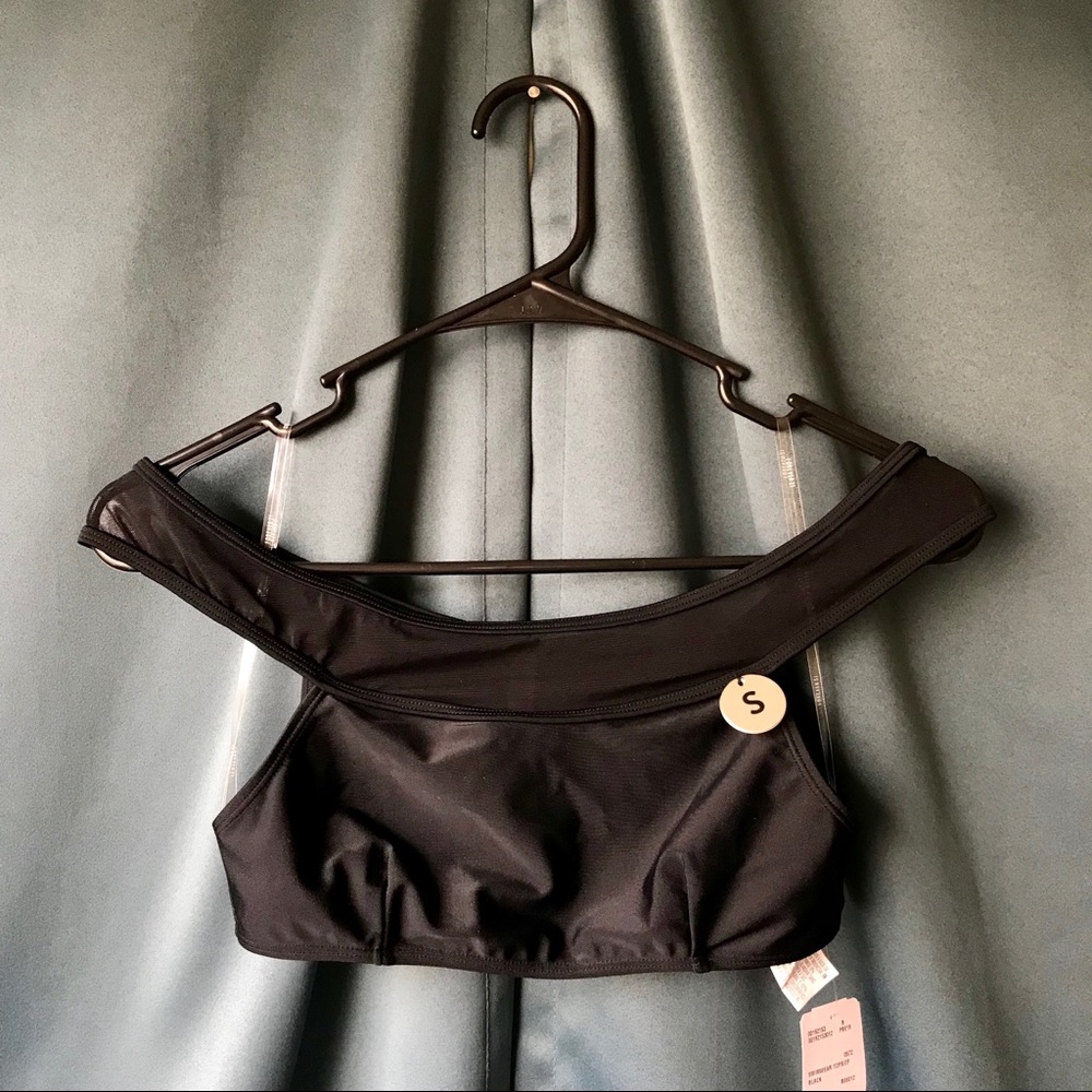 Black mesh off the shoulder swim top - Picture 2 of 4